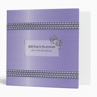 Lavender Decorative Metallic Look 3 Ring Binder