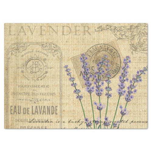 Lavender decoupage tissue paper