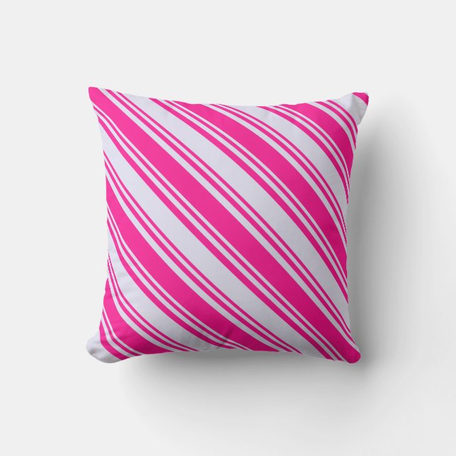 Lavender & Deep Pink Lined Pattern Throw Pillow (Front)