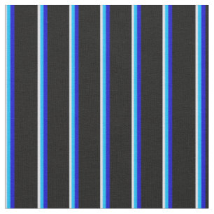 Lavender, Deep Sky Blue, Blue & Black Pattern Fabric