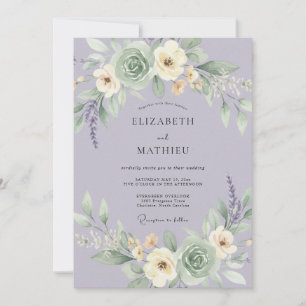 Lavender Delicate Floral Romance Wedding Invitation