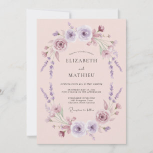 Lavender Delicate Floral Wedding Invitation