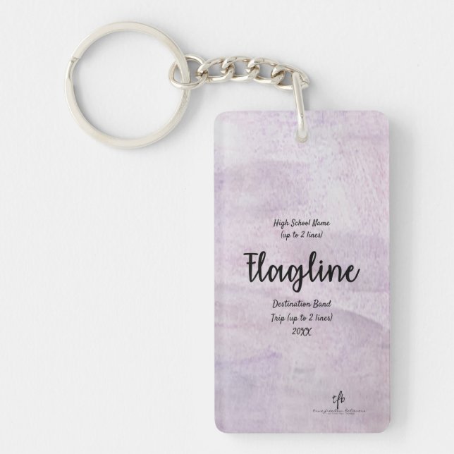 Lavender Delite Flagline Band Trip Pers. Keychain (Front)