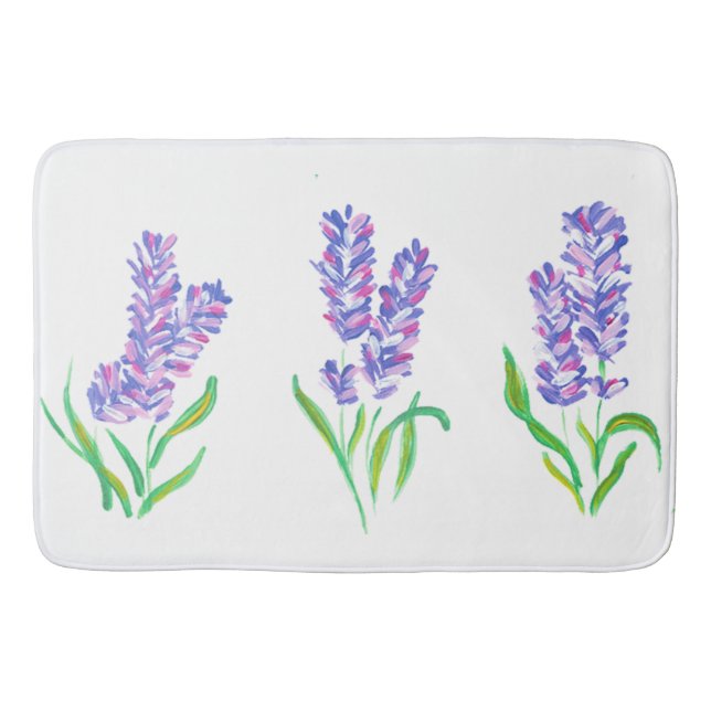 Lavender Design Bath Mat (Front)