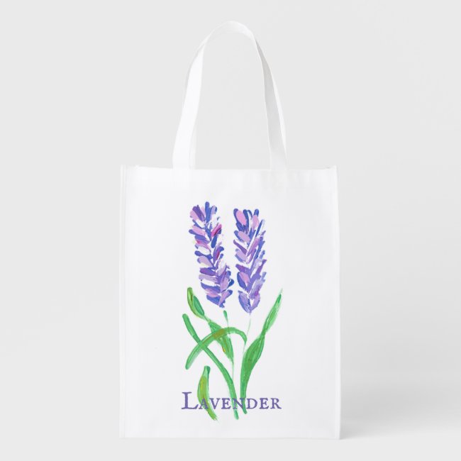 Lavender Design Grocery Bag 