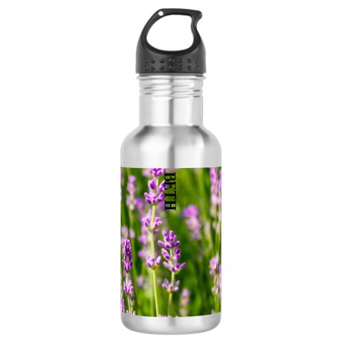 Lavender Design Stainless Steel Water Bottle