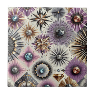 Lavender Diamond Mid Century Modern Ceramic Tile