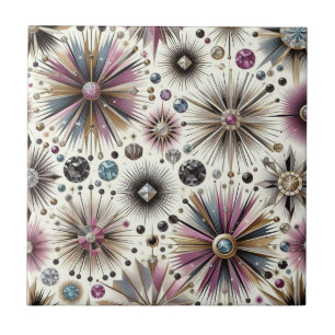 Lavender Diamond Mid Century Modern Ceramic Tile