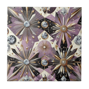 Lavender Diamond Mid Century Modern Ceramic Tile