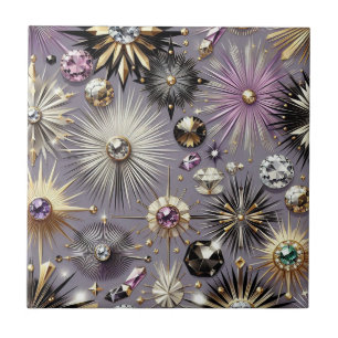 Lavender Diamond Mid Century Modern Ceramic Tile