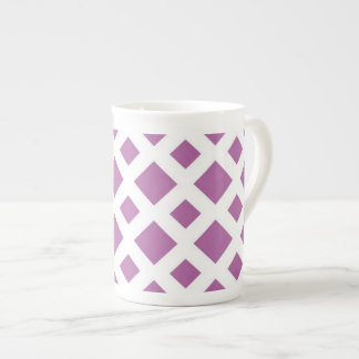Lavender Diamonds on White Bone China Mug