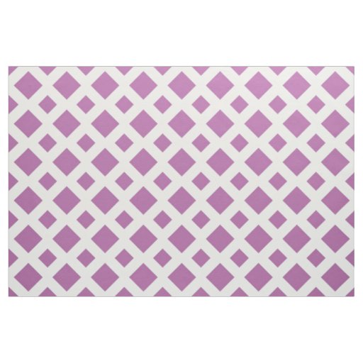 Lavender Diamonds on White Geometric Fabric