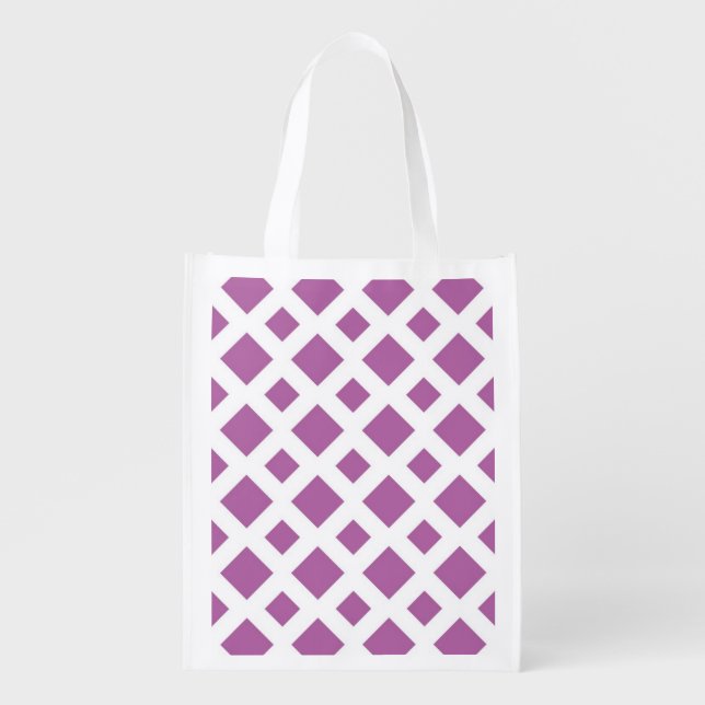 Lavender Diamonds on White Grocery Bag (Front)