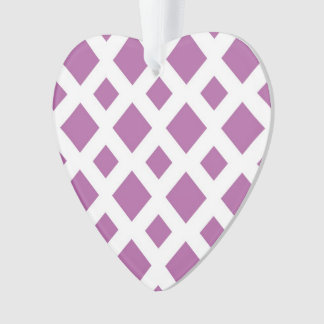 Lavender Diamonds on White Ornament