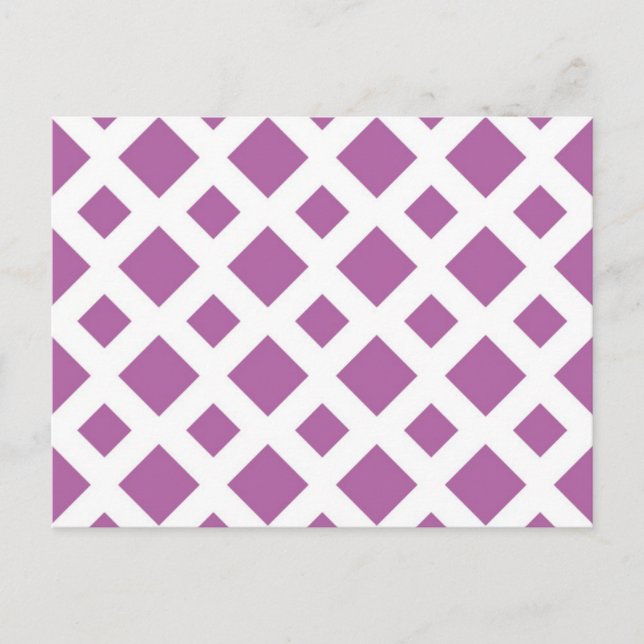 Lavender Diamonds on White Postcard (Front)