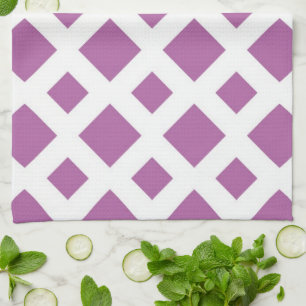 Lavender Diamonds on White Towel