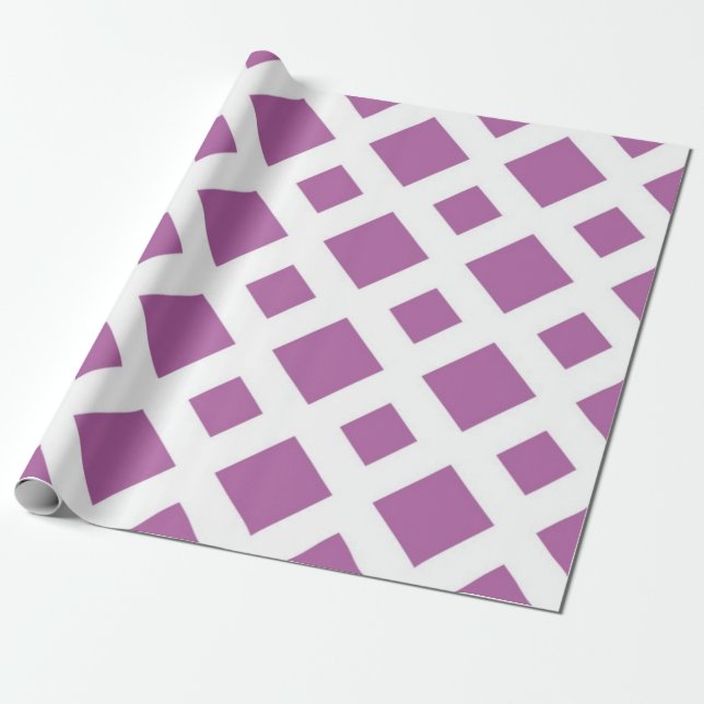 Lavender Diamonds on White Wrapping Paper (Unrolled)