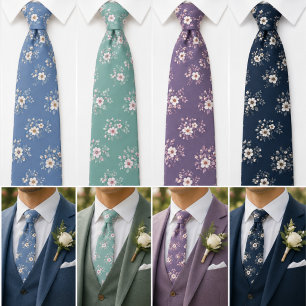 Lavender Ditsy Floral Neck Tie