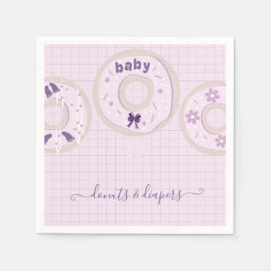 Lavender Donuts and Diapers Sprinkle Baby Shower Napkins