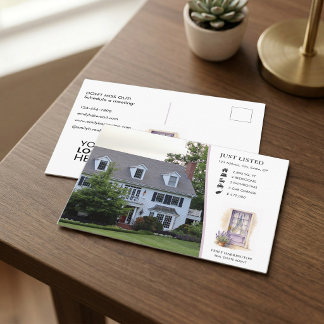 Lavender Door Watercolor Listing Real Estate Agent Postcard