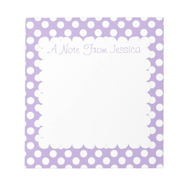 Lavender Dotty Polka Dots Notepad (Front)