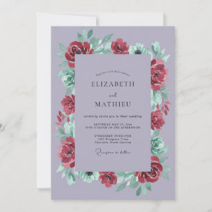 Lavender Dramatic Winter Wedding Invitation