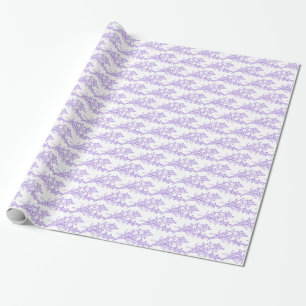 Lavender drawing purple on white pattern wrapping paper