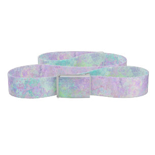 Lavender Dream Neon Pastel Alcohol Ink Abstract Belt