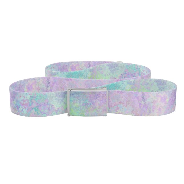 Lavender Dream Neon Pastel Alcohol Ink Abstract Belt (Zig-Zag)