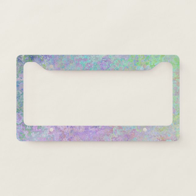 Lavender Dream Neon Pastel Alcohol Ink Abstract License Plate Frame (Front)