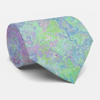 Lavender Dream Neon Pastel Alcohol Ink Abstract Neck Tie