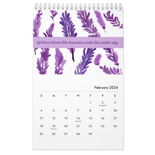 Lavender Dreams 2024 Calendar 