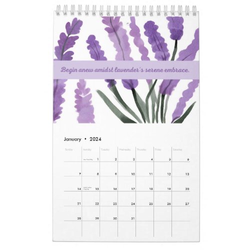 Lavender Dreams 2024 Calendar 