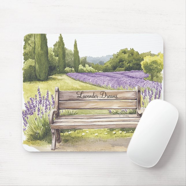 Lavender Dreams Bench Mouse Pad (With Mouse)