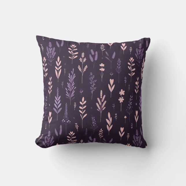 Lavender Dreams Pattern Throw Pillow (Front)