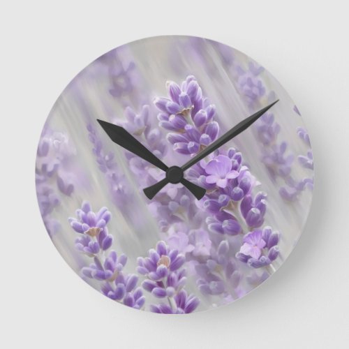 Lavender dreams round clock