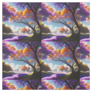 **"Lavender Dreams Under Jacaranda Skies"** Fabric