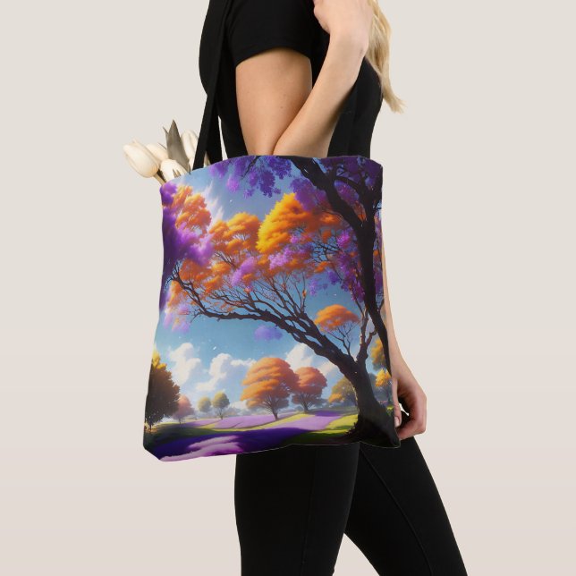 Lavender Dreams Under Jacaranda Skies, Tote Bag (Close Up)