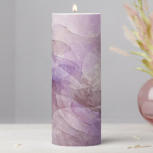 Lavender Dreamy Swirl Lilac Mauve Lavender Pillar Candle