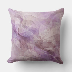Lavender Dreamy Swirl Lilac Mauve Lavender Throw Pillow