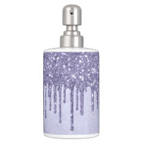 Lavender Drip Decor | Chic Pastel Purple Glam Bath Set Lavender Drip Decor | Chic Pastel Purple Glam Bath Set