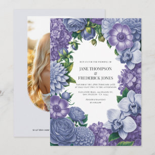 Lavender Dusk, Periwinkle Smoke & Frosted Bluebell Invitation
