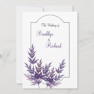 Lavender Dusty purple,botanical wedding Invitation