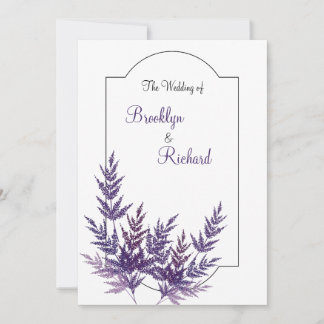 Lavender Dusty purple,botanical wedding Invitation