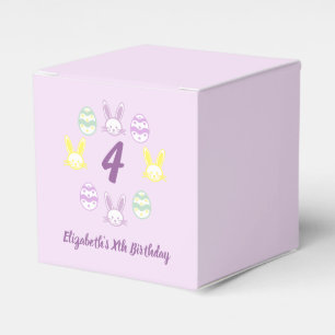 Lavender Easter 4th Birthday Favor Boxes