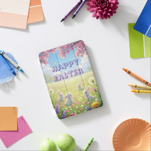 Lavender Easter Cute White Bunny Floral Spring iPad Mini Cover