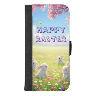 Lavender Easter Cute White Bunny Floral Spring iPhone 8/7 Plus Wallet Case