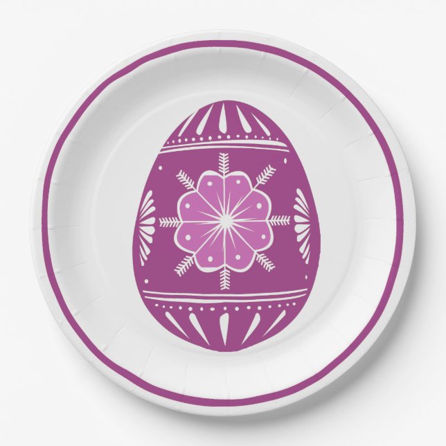 Lavender Easter Egg Paper Plates (Front)