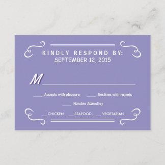 Lavender Eat Drink & RSVP Rustic Wedding Reply Card
