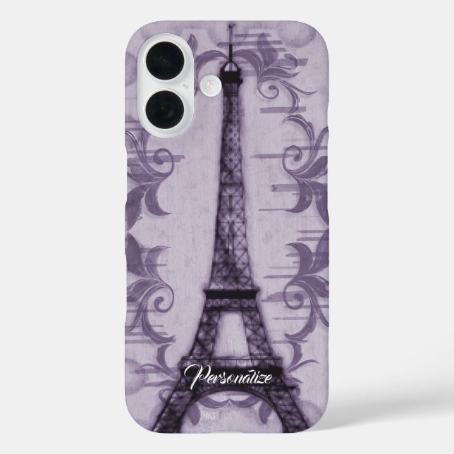 Lavender Eiffel Tower iPhone Case (Back)